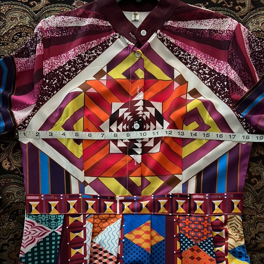 Multicolor Geometric Pattern Dress - Picture 4 of 5